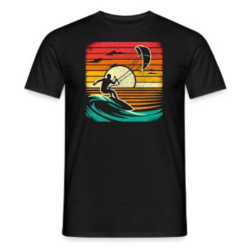 Kitesurfing Kiteboarding Water Sports Kitesurfer - Men's T-Shirt - black - Front - AI Model Male 178 light (178cm)