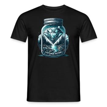 Bijou naturel dans un verre - T-shirt homme - noir - Devant - AI Model Male 178 light (178cm)