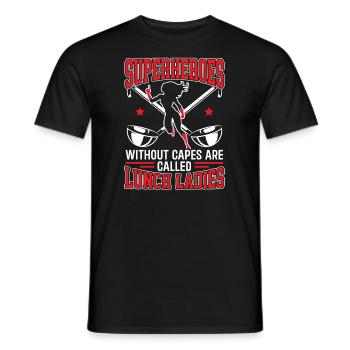 Lunch Lady, School Canteen Worker, Dinner Lady - Men's T-Shirt - black - Front - AI Model Male 178 light (178cm)