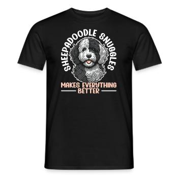 Chien Sheepadoodle mignon - T-shirt homme - noir - Devant - AI Model Male 178 light (178cm)