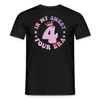 In My Sweet Four Era 4th Birthday Groovy Retro 4th - T-shirt homme - noir - Devant - AI Model Male 178 light (178cm)