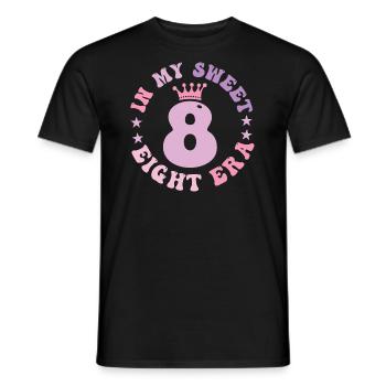 In My Sweet Eight Era 8th Birthday Groovy 8th bday - T-shirt homme - noir - Devant - AI Model Male 178 light (178cm)