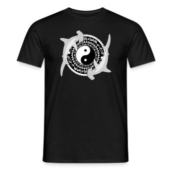Yin Yang Hammerhaie - Männer T-Shirt - Schwarz - Vorne - AI Model Male 178 light (178cm)