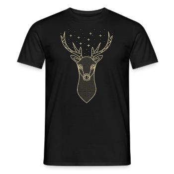 Hirsch Hirschgeweih Sterne - Männer T-Shirt - Schwarz - Vorne - AI Model Male 178 light (178cm)