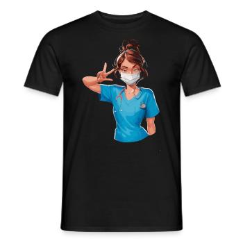 Lustige Krankenschwester mit Humor - Männer T-Shirt - Schwarz - Vorne - AI Model Male 178 light (178cm)