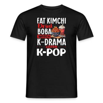 Kimchi-Liebhaber – Boba, K-Drama und K-Pop - Männer T-Shirt - Schwarz - Vorne - AI Model Male 178 light (178cm)