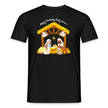 Frohe Weihnachten Alles Gute zum Geburtstag Baby Jesus Geschenke - Männer T-Shirt - Schwarz - Vorne - AI Model Male 178 light (178cm)