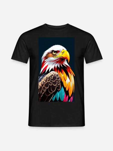 Eagle Side - Männer T-Shirt - Schwarz