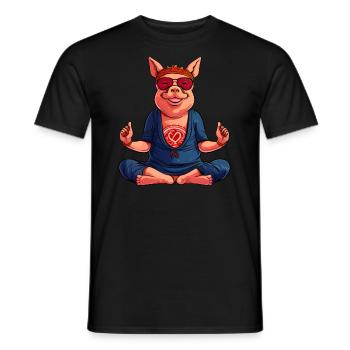 Yogi Piggy - T-shirt homme - noir - Devant - AI Model Male 178 light (178cm)