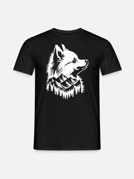 Pomeranian Dog Mountain - Men's T-Shirt - black