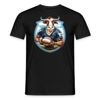 Cows Rugby - Men's T-Shirt - black - Front - AI Model Male 178 light (178cm)