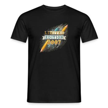 Édition Limitée 2007 18ème Cadeau d’Anniversaire - T-shirt homme - noir - Devant - AI Model Male 178 light (178cm)