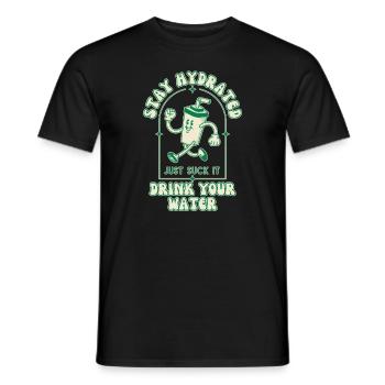Fun Hydration Shirt – Stay Hydrated - Men's T-Shirt - black - Front - AI Model Male 178 light (178cm)