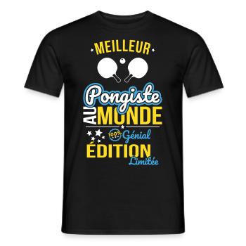 Best Table Tennis Player in the World - 100% Awesome - Men's T-Shirt - black - Front - AI Model Male 178 light (178cm)