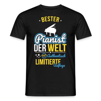 Bester Pianist der Welt - 100% Authentisch - Männer T-Shirt - Schwarz - Vorne - AI Model Male 178 light (178cm)