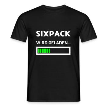 Lustiges Sport Design Sixpack wird geladen - Männer T-Shirt - Schwarz - Vorne - AI Model Male 178 light (178cm)