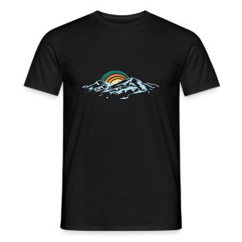 Sonnenuntergang über verschneiten Gipfeln - Männer T-Shirt - Schwarz - Vorne - AI Model Male 178 light (178cm)