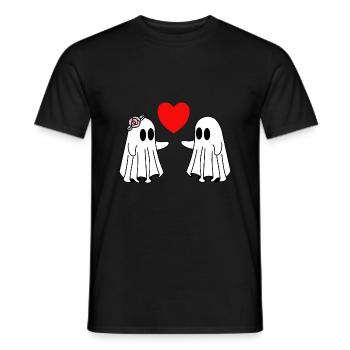 Happy Halloween Geister Liebe Herz - Männer T-Shirt - Schwarz - Vorne - AI Model Male 178 light (178cm)