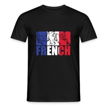 Rugby France Rugby Jersey For France France - Men's T-Shirt - black - Front - AI Model Male 178 light (178cm)