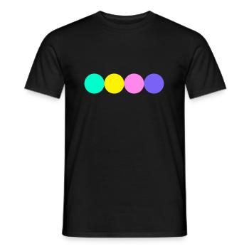 Color circles neon la street art - Men's T-Shirt - black - Front - AI Model Male 178 light (178cm)