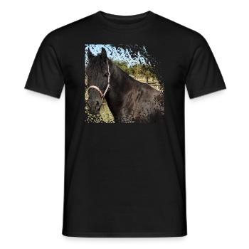 Who does not want to ride on this horse? - Men's T-Shirt - black - Front - AI Model Male 178 light (178cm)