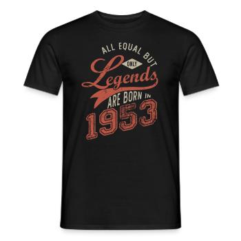 Legends are born in 1953 anniversary 70 years - Men's T-Shirt - black - Front - AI Model Male 178 light (178cm)