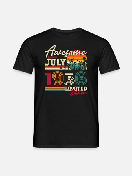 Juli 1956 Jahrgang Geburtstag Vintage Geschenk - Männer T-Shirt - Schwarz