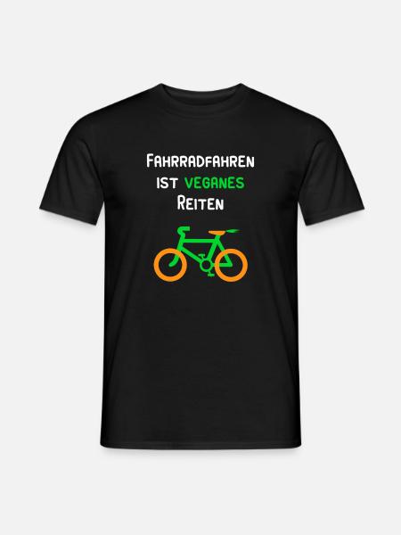Fahrrad fahren ist veganes Reiten - Männer T-Shirt - Schwarz