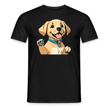 Labrador-Welpe - Männer T-Shirt - Schwarz - Vorne - AI Model Male 178 light (178cm)