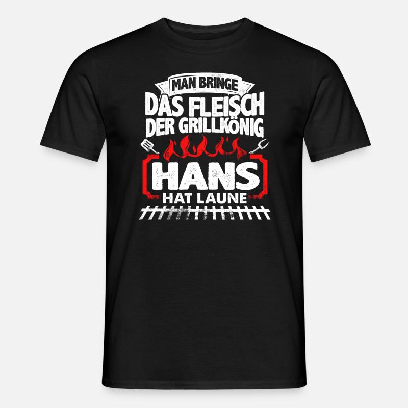 HANS - Grill - Männer T-Shirt - Schwarz