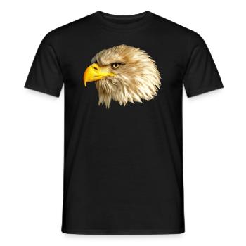 Aigle chauve aigle à queue blanche animal héraldique Etats-Unis - T-shirt homme - noir - Devant - AI Model Male 178 light (178cm)