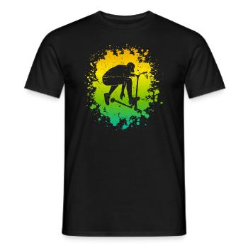 Stunt Scooter Tricks Stuntroller Roller Tretroller - Männer T-Shirt - Schwarz - Vorne - AI Model Male 178 light (178cm)