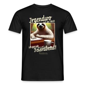 Bürohumor Sprüche-Design Feierabend und Faultier - Männer T-Shirt - Schwarz - Vorne - AI Model Male 178 light (178cm)