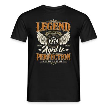 Légende Depuis 1974 Vintage Vintage Anniversaire - T-shirt homme - noir - Devant - AI Model Male 178 light (178cm)