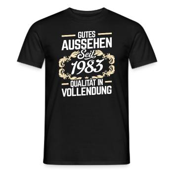 1983 Geburtstag Jahre Geschenk Birthday 35 36 37 - Männer T-Shirt - Schwarz - Vorne - AI Model Male 178 light (178cm)