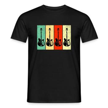 Guitar Retro Vintage Electric Guitars - Men's T-Shirt - black - Front - AI Model Male 178 light (178cm)