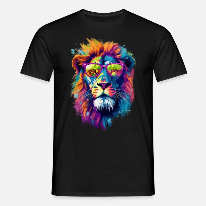 Löwe - Männer T-Shirt - Schwarz