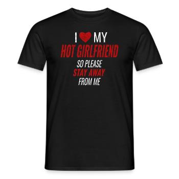 I Love My Hot Girlfriend Saying Humor Love Couples - Men's T-Shirt - black - Front - AI Model Male 178 light (178cm)