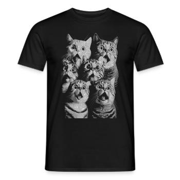 Funny Animals Cat Graphic - Men's T-Shirt - black - Front - AI Model Male 178 light (178cm)