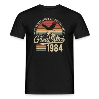 Great Since 1984 Vintage Vintage Birthday - Men's T-Shirt - black - Front - AI Model Male 178 light (178cm)