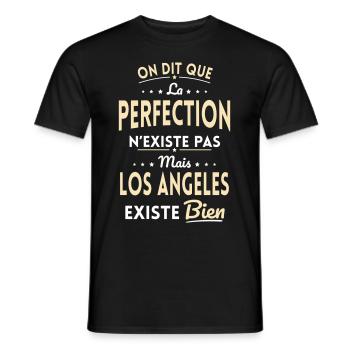 Perfection n'existe pas Los Angeles existe bien - T-shirt homme - noir - Devant - AI Model Male 178 light (178cm)