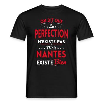 Perfection n'existe pas Nantes existe bien - T-shirt homme - noir - Devant - AI Model Male 178 light (178cm)