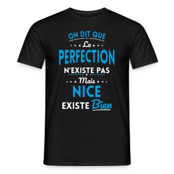 Perfection n'existe pas mais Nice existe bien - T-shirt homme - noir - Devant - AI Model Male 178 light (178cm)