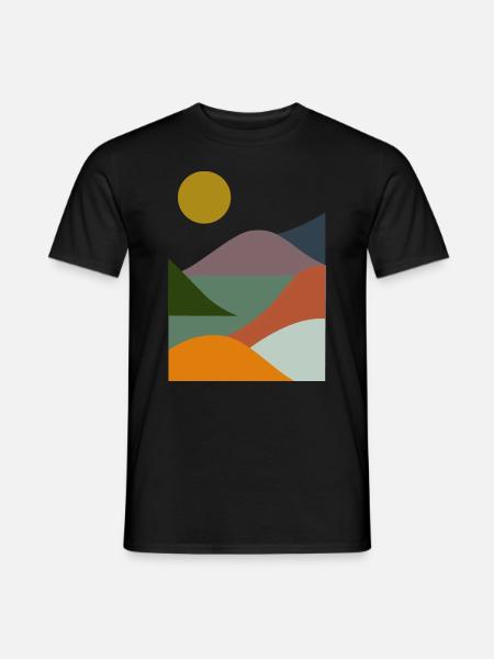 Meer zwischen Bergen - Männer T-Shirt - Schwarz