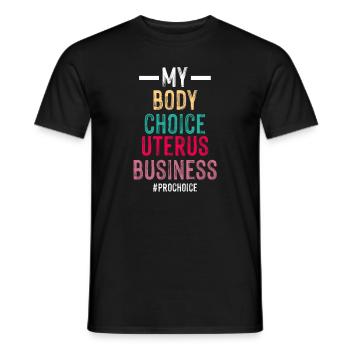 My Body Choice Uterus Store - Men's T-Shirt - black - Front - AI Model Male 178 light (178cm)