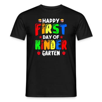 Happy first day of kindergarten - Men's T-Shirt - black - Front - AI Model Male 178 light (178cm)