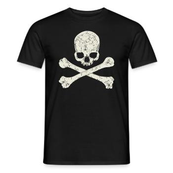 Skull and bones - Men's T-Shirt - black - Front - AI Model Male 178 light (178cm)