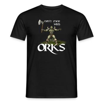 Orc - ne plaisante pas avec les orcs - motif du joueur guerrier - T-shirt homme - noir - Devant - AI Model Male 178 light (178cm)
