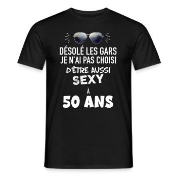 Mon Homme de 50 ans est sexy - T-shirt homme - noir - Devant - AI Model Male 178 light (178cm)