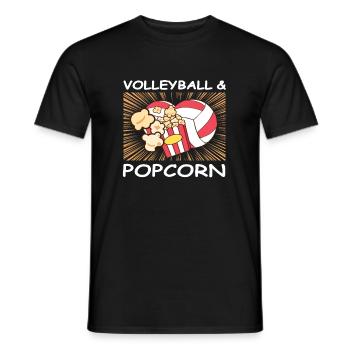 Volleyball & Popcorn Lover Teenage Girls Player - T-shirt homme - noir - Devant - AI Model Male 178 light (178cm)